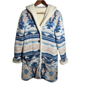 Idyllwind by Miranda Lambert Fleece Long Line Jacket Size Small Southwest Aztec